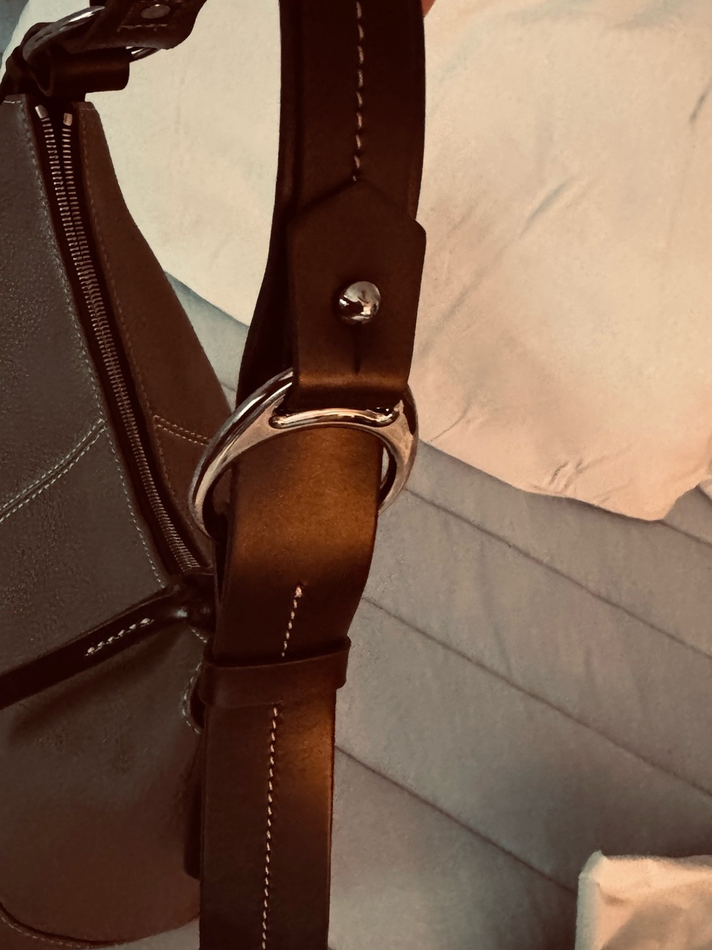 Dooney & Bourke Dark Brown Pebble Leather Shoulder Hobo - Picture 8 of 12